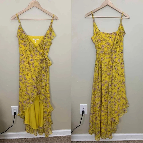 Avec Les Filles • Floral High/Low Wrap Midi Dress - Picture 2 of 6